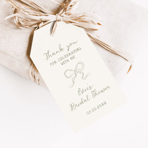 Möhippan Sage Grönt Ribbon Presentetikett