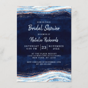 Möhippan Sapphire Blue Geode Segce Bröllop Inbjudningar