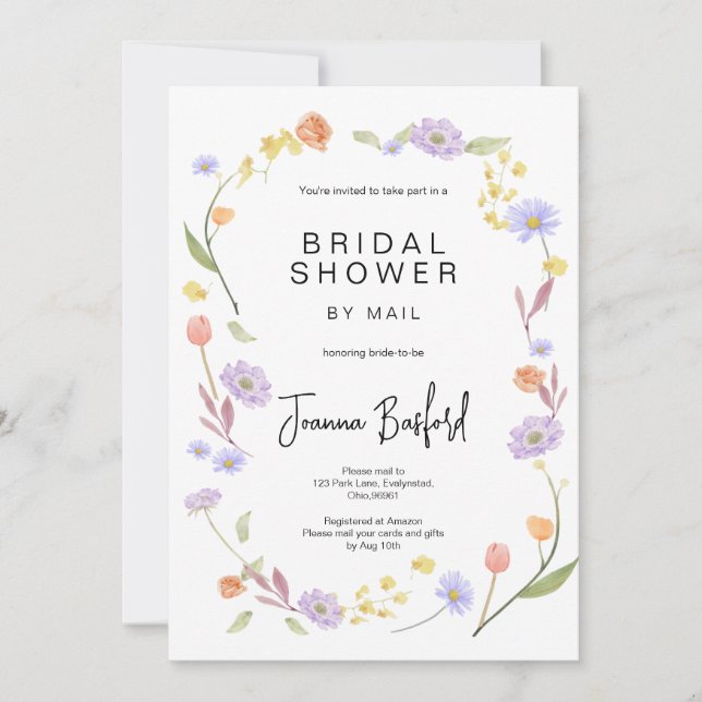 Möhippan Scabiosa Wildblomma per post Inbjudningar (Framsida)