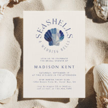 Möhippan Seashells Bröllop Klockor Blue Beach