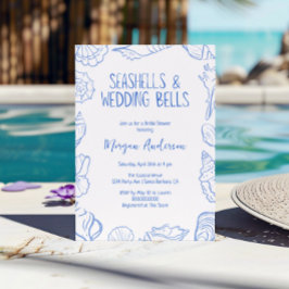 Möhippan Seashells och Bröllop Klockor Inbjudningar