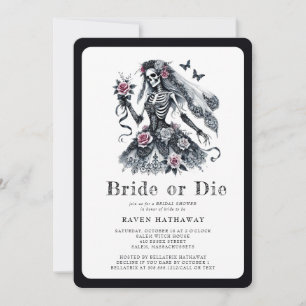 Möhippan Skeleton i Blommigten Bride eller Die Got Inbjudningar