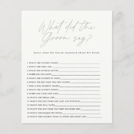 Möhippan skickar grönt om vad som stod i groomen