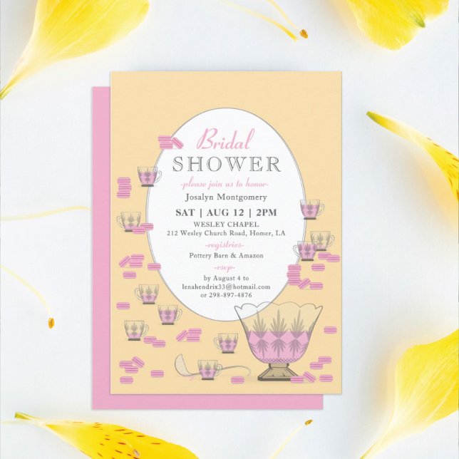 Möhippan Slå rosa Macarons & Crystal Set Inbjudningar (Skapare uppladdad)