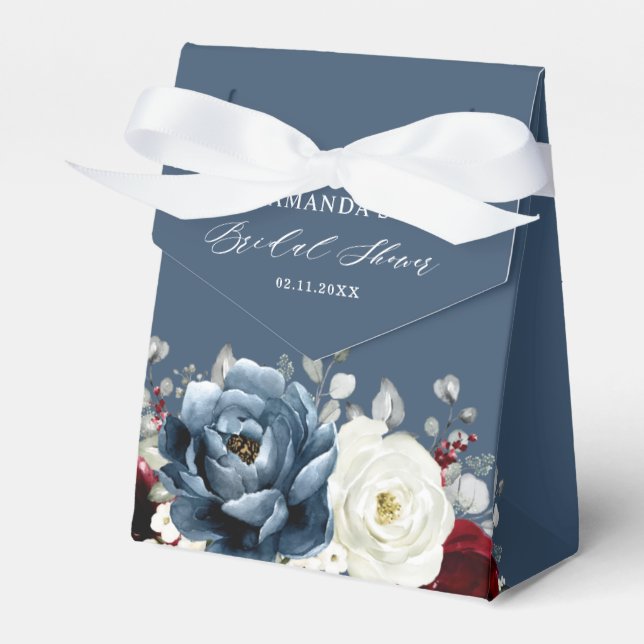 Möhippan Slate Blue Burgundy White Ivory Boho Presentaskar (Framsidan Sidan)