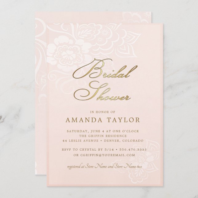 Möhippan Snöre vid  Rosan Blommigt Inbjudningar (Fram/baksida)