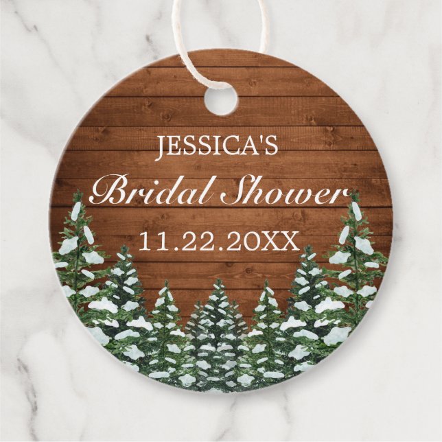 Möhippan Snowy Wood & Forest Land Gräs Gåvor Etiketter (Framsida)