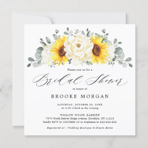 Möhippan Solros Ivory Peony Blommigt  Inbjudningar