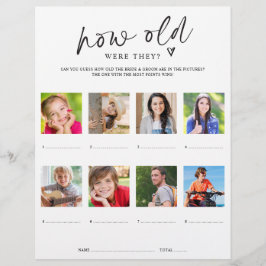 Möhippan spelade hur gamla de var med foton reklamblad