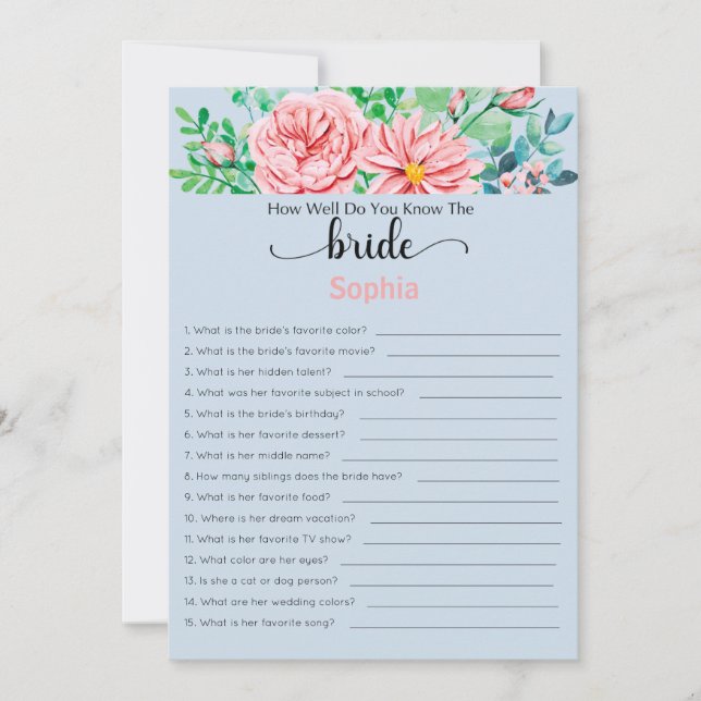 Möhippan spelar hur bra du känner till brickan inbjudningar (Framsida)