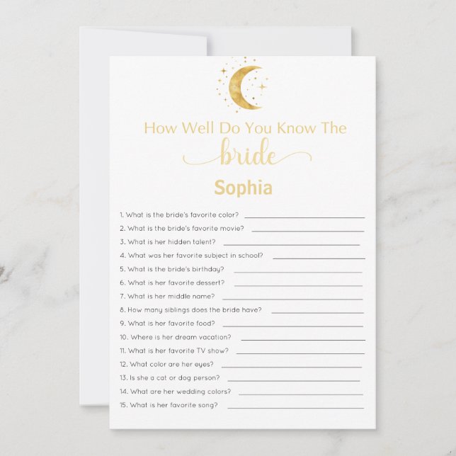 Möhippan spelar hur bra du känner till brickan inbjudningar (Framsida)