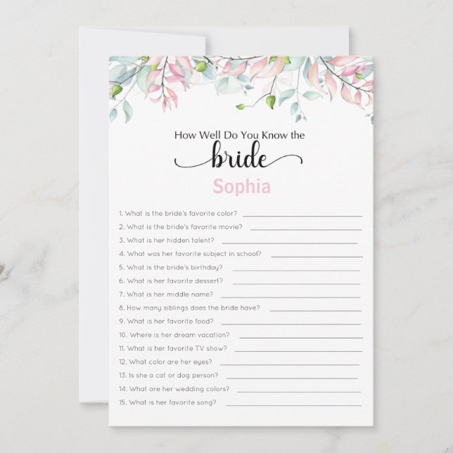 Möhippan spelar hur bra du känner till brickan inbjudningar (Framsida)