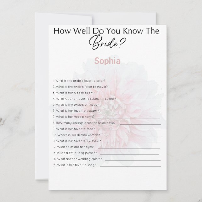 Möhippan spelar hur bra du känner till brickan inbjudningar (Framsida)