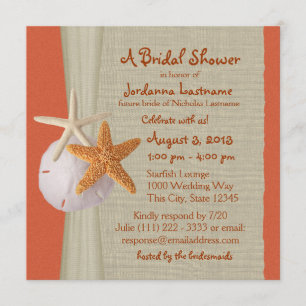 Möhippan Starfish and Burlap look Inbjudningar