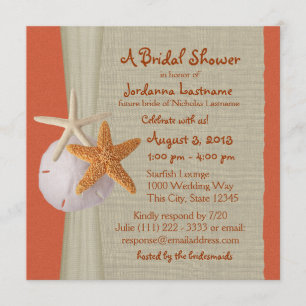 Möhippan Starfish and Burlap look Inbjudningar