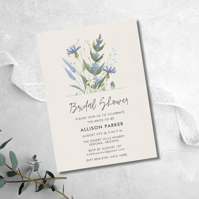 Möhippan Summer Wildblommor Inbjudningar (Summer Wildflowers Bridal Shower Invitation)