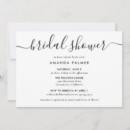 Möhippan Svartvitt modernt skript Inbjudningar