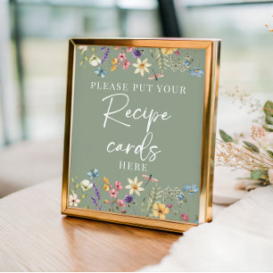 Möhippan Ta emot recept för Sage Grönt Wildblommor Poster