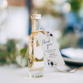 Möhippan tack blå vit Blommigt Presentetikett