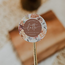 Möhippan "Tack för sent" för blommigt-kaffetema Runt Klistermärke