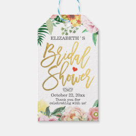 Möhippan Tack Gift-Märkre för vattenfärgsBlommigt Presentetikett