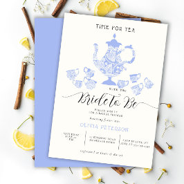 Möhippan Tea Party Lavender Blue Boho Snöre Inbjudningar