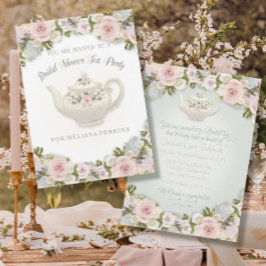Möhippan Tea Party Ro Succulent Löv Inbjudningar
