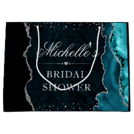 Möhippan Teal och Silver Glitter Agate