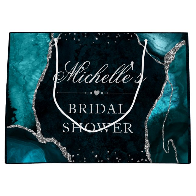 Möhippan Teal och Silver Glitter Agate (Framsidan)