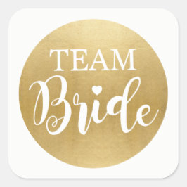 MÖHIPPAN TEAM BRIDE Möhippa Stickers Guld Fyrkantigt Klistermärke