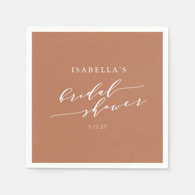 Möhippan Terracotta Boho med minimalistisk Anpassn Pappersservett (Framsidan)