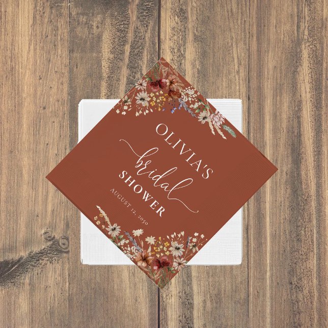 Möhippan Terracotta Tiny Wildblomma Pappersservett (Skapare uppladdad)