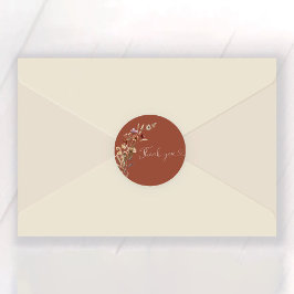 Möhippan Terracotta Tiny Wildblomma Runt Klistermärke