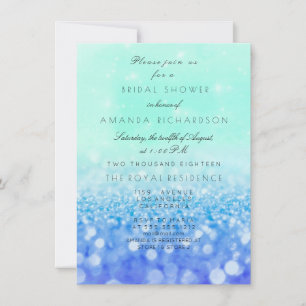 Möhippan Tiffany Aqua Navy Blue Mint Glitter Inbjudningar