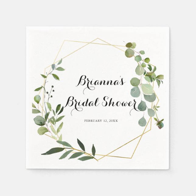 Möhippan Tropical Calligraphy Guld Pappersservett (Framsidan)