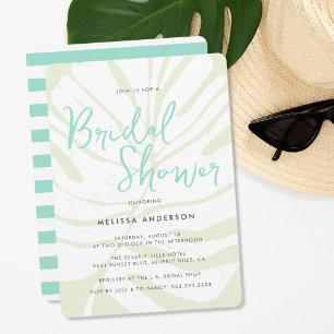 Möhippan Tropical Handflatan i Modern Bold Mint Gr Inbjudningar