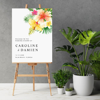 Möhippan Tropical Summer Flowers Välkommen Poster