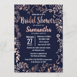 Möhippan Tunga penselpensel i Ro Guld Blommigt Inbjudningar