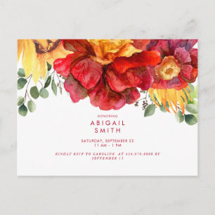 Möhippan Tuscan Solros & Red Peony Inbjudan Vykort