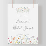 Möhippan Välkommen till Blommigten vild Multifärga Poster<br><div class="desc">Den här möhippan för multifärgad blommigt i vild välkomnar poster är perfekt för en modern möhippa. Utformningen har vattenfärgsblommor,  rosa,  lila,  marin och vit elegant med emerald grönt löv.</div>