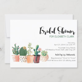 Möhippan Vattenfärgsaktus & Succulent Pots Inbjudningar