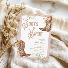Möhippan Vattenfärgsfärger, Blommigt Boots & Bride Inbjudningar