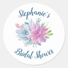 Möhippan Vattenfärgssucculenter Runt Klistermärke