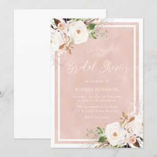 Möhippan  vattenfärgsvita blommor inbjudningar