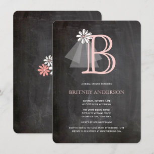Möhippan "Veil Monogram" från Chalkboard Bride Inbjudningar