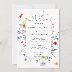 Möhippan vild Flower Boho Meadow Inbjudningar
