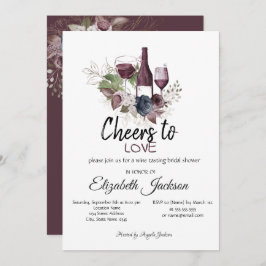 Möhippan vin Taste Burgundy Flowers Inbjudningar