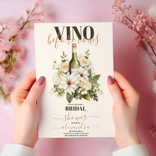 Möhippan Vino före Vows Blommigt Vin tema Inbjudningar