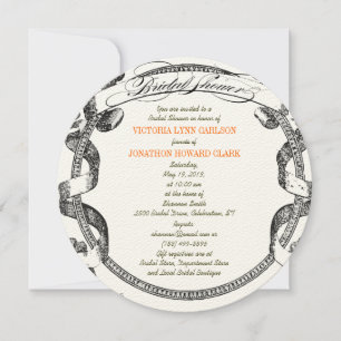 Möhippan vintage Banner Flourate Script Inbjudningar