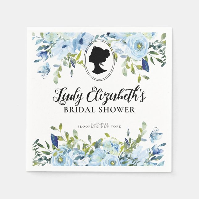 Möhippan vintage Blue Blommigts ReEmergency Era Pappersservett (Framsidan)